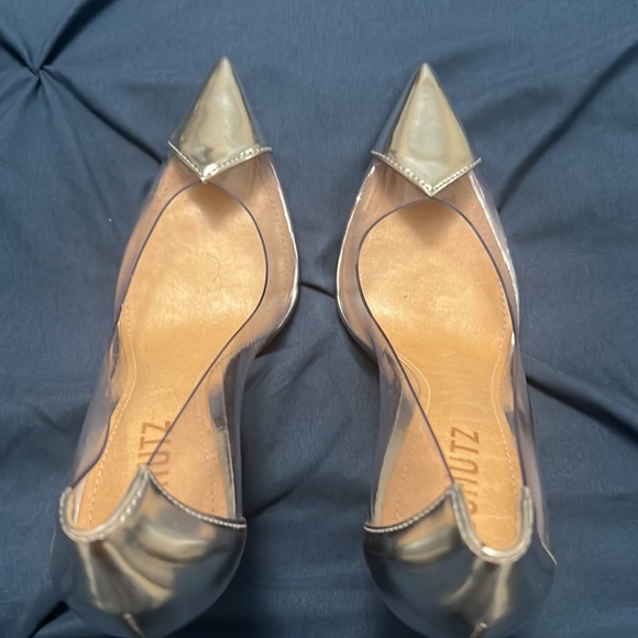 Schutz Metallic Cendi Transparent Pointed Toe Pump - 36.5 - Picture 6 of 7